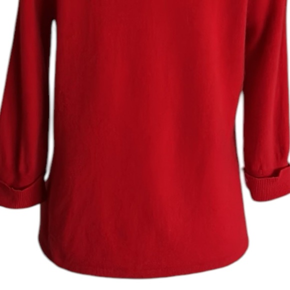 JONES New York Vintage 90s Red Cashmere Sweater Preppy Elevated Classic Medium - Picture 9 of 14
